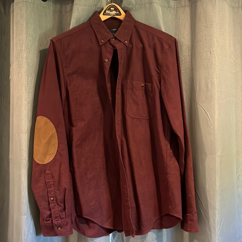 J Crew Flannel Chamois Elbow Patch Shirt